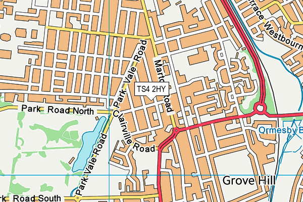 TS4 2HY map - OS VectorMap District (Ordnance Survey)