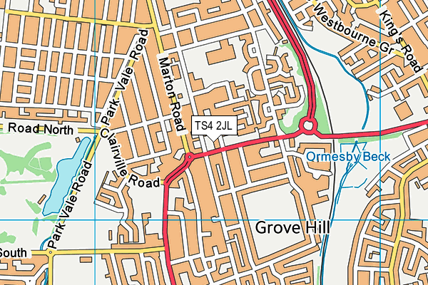 TS4 2JL map - OS VectorMap District (Ordnance Survey)