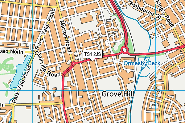 Map of LONGLANDS CARE HOME (MIDDLESBROUGH) LIMITED at district scale