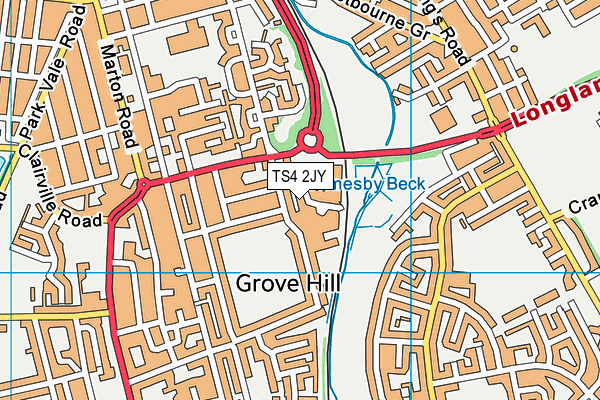 TS4 2JY map - OS VectorMap District (Ordnance Survey)