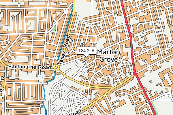 TS4 2LA map - OS VectorMap District (Ordnance Survey)