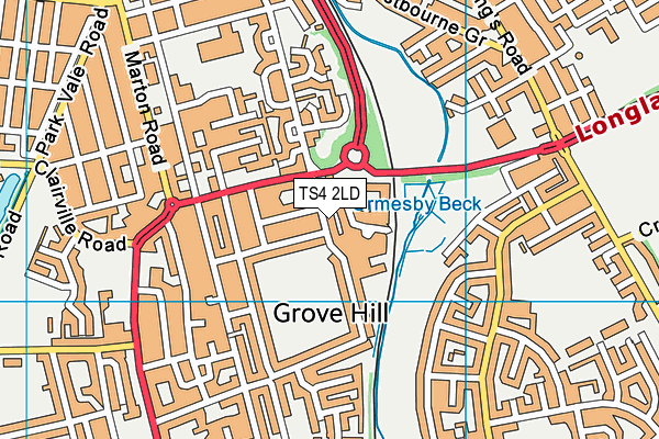 TS4 2LD map - OS VectorMap District (Ordnance Survey)