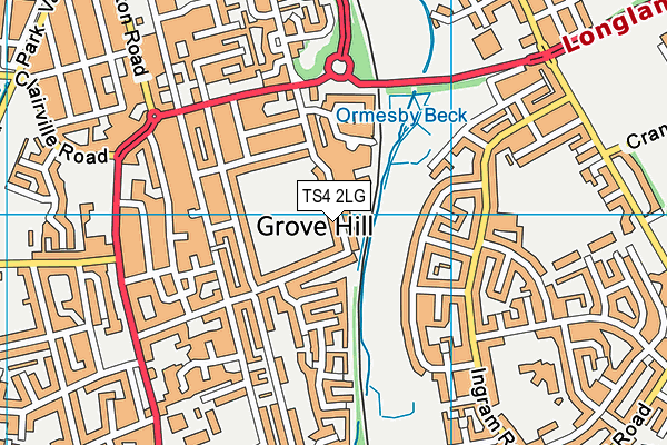 TS4 2LG map - OS VectorMap District (Ordnance Survey)