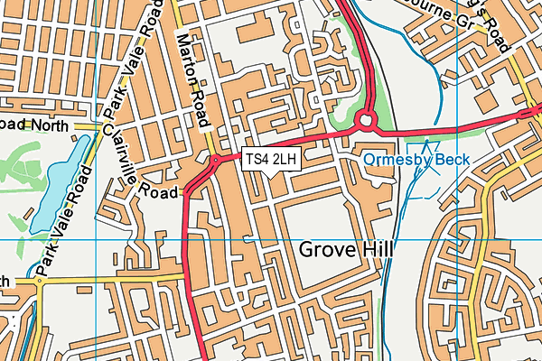 TS4 2LH map - OS VectorMap District (Ordnance Survey)