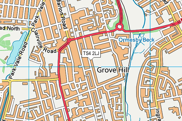 TS4 2LJ map - OS VectorMap District (Ordnance Survey)