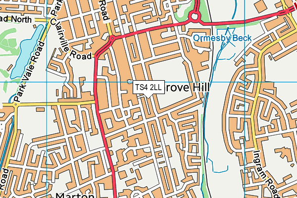 TS4 2LL map - OS VectorMap District (Ordnance Survey)