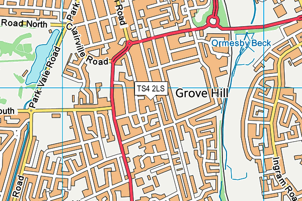 TS4 2LS map - OS VectorMap District (Ordnance Survey)