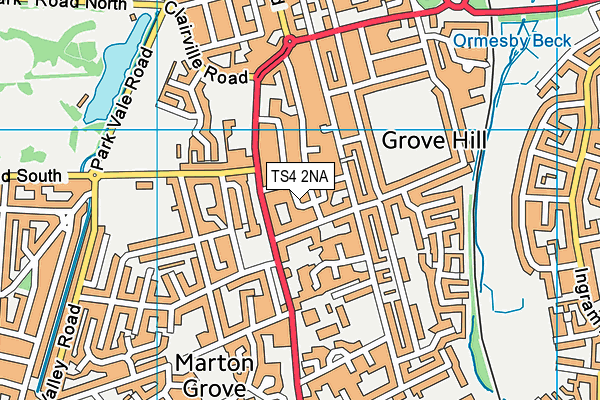 TS4 2NA map - OS VectorMap District (Ordnance Survey)