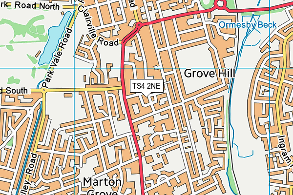 TS4 2NE map - OS VectorMap District (Ordnance Survey)