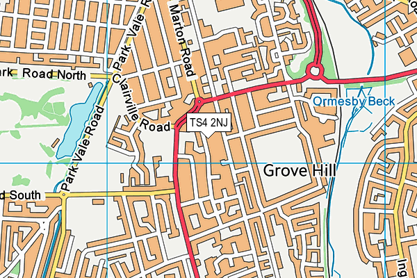 TS4 2NJ map - OS VectorMap District (Ordnance Survey)