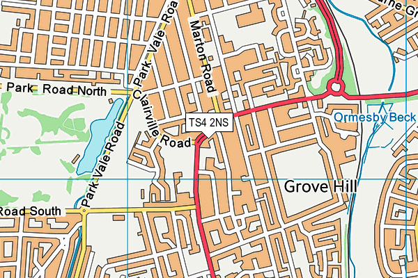 TS4 2NS map - OS VectorMap District (Ordnance Survey)