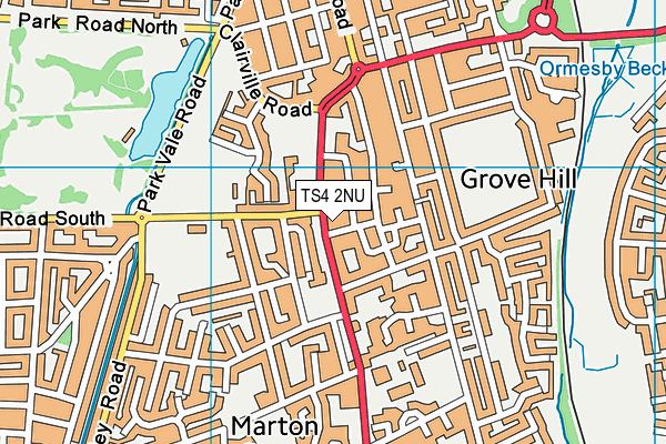 TS4 2NU map - OS VectorMap District (Ordnance Survey)