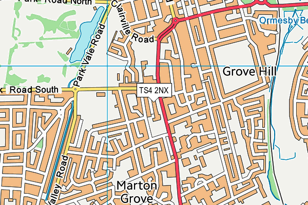 TS4 2NX map - OS VectorMap District (Ordnance Survey)