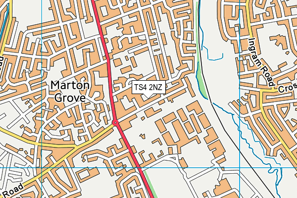 TS4 2NZ map - OS VectorMap District (Ordnance Survey)