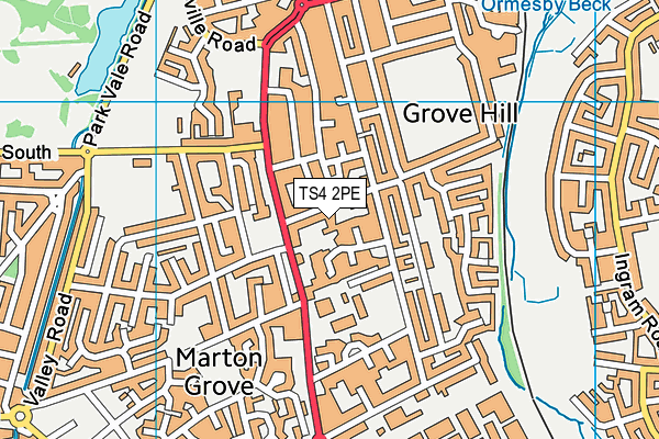 TS4 2PE map - OS VectorMap District (Ordnance Survey)