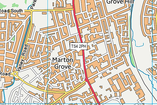 TS4 2PH map - OS VectorMap District (Ordnance Survey)