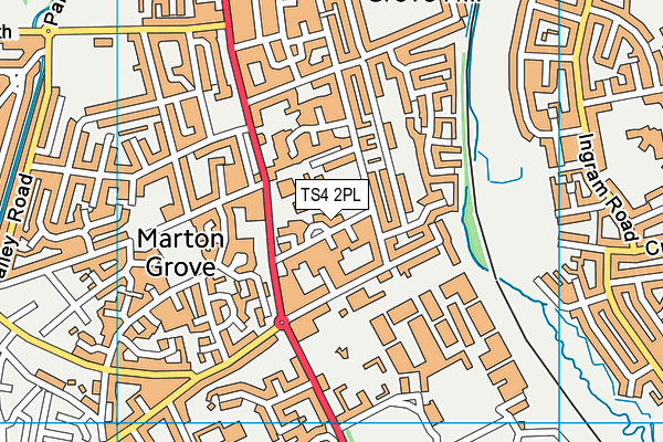 TS4 2PL map - OS VectorMap District (Ordnance Survey)