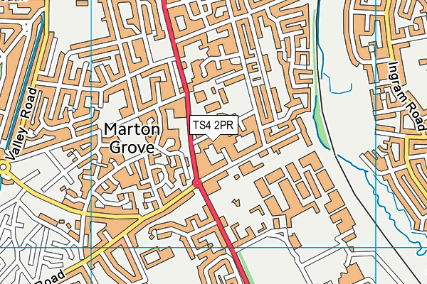 TS4 2PR map - OS VectorMap District (Ordnance Survey)