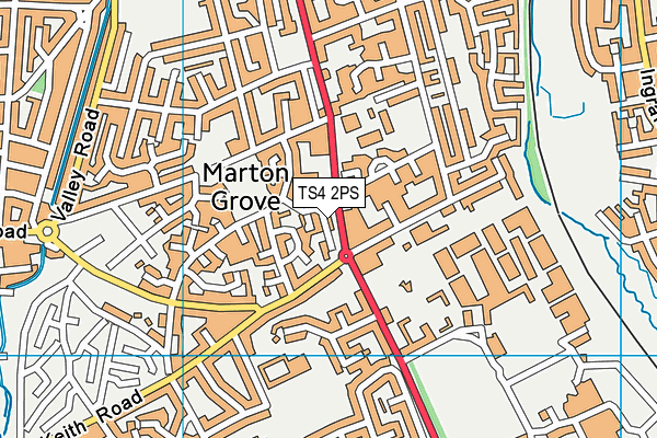 TS4 2PS map - OS VectorMap District (Ordnance Survey)