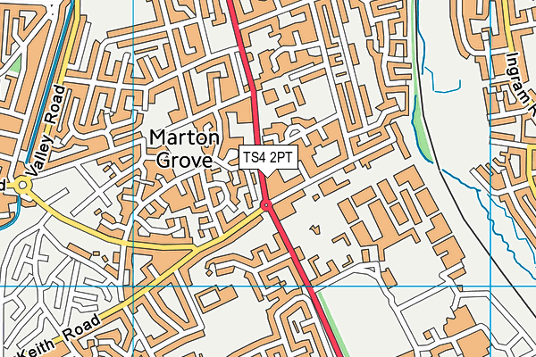 TS4 2PT map - OS VectorMap District (Ordnance Survey)