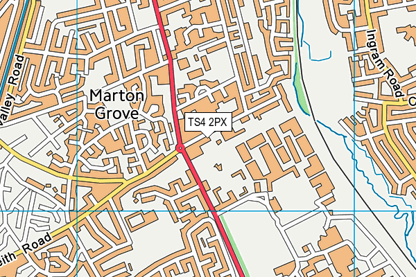 TS4 2PX map - OS VectorMap District (Ordnance Survey)