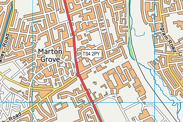 TS4 2PY map - OS VectorMap District (Ordnance Survey)