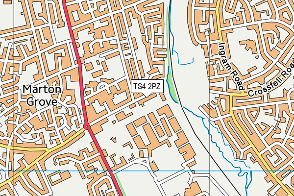 TS4 2PZ map - OS VectorMap District (Ordnance Survey)