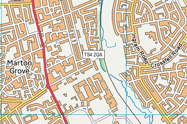 TS4 2QA map - OS VectorMap District (Ordnance Survey)
