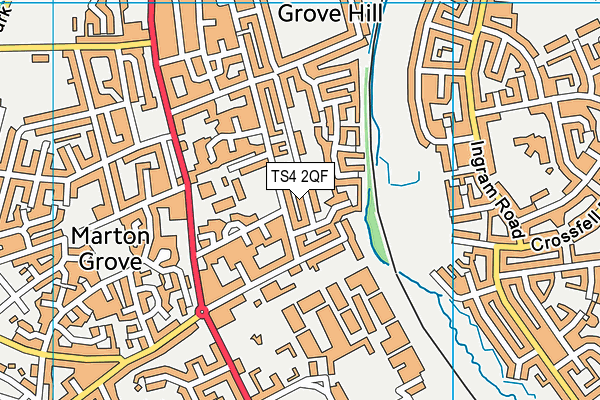 TS4 2QF map - OS VectorMap District (Ordnance Survey)