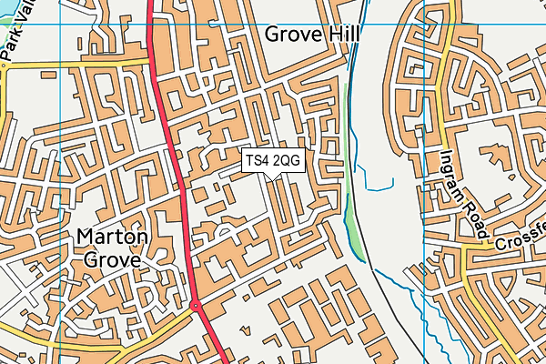 TS4 2QG map - OS VectorMap District (Ordnance Survey)