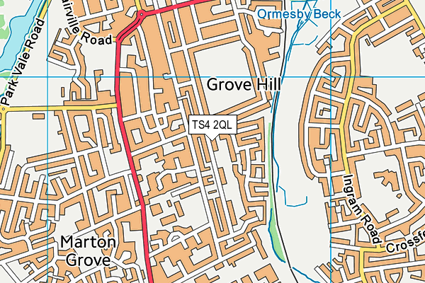 TS4 2QL map - OS VectorMap District (Ordnance Survey)