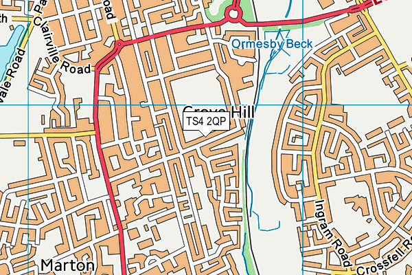 TS4 2QP map - OS VectorMap District (Ordnance Survey)