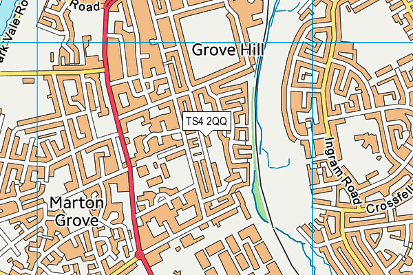 TS4 2QQ map - OS VectorMap District (Ordnance Survey)