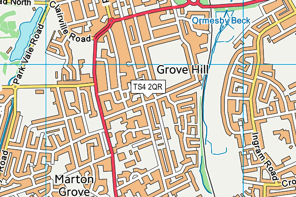 TS4 2QR map - OS VectorMap District (Ordnance Survey)