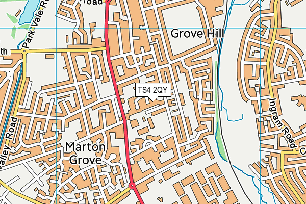 TS4 2QY map - OS VectorMap District (Ordnance Survey)