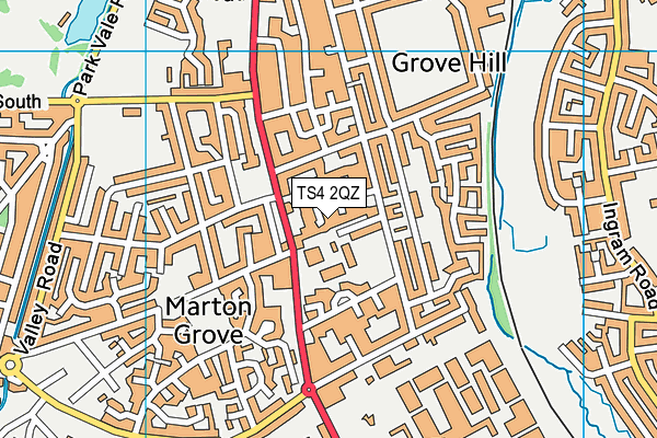 TS4 2QZ map - OS VectorMap District (Ordnance Survey)