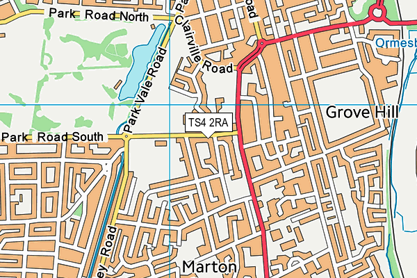 TS4 2RA map - OS VectorMap District (Ordnance Survey)