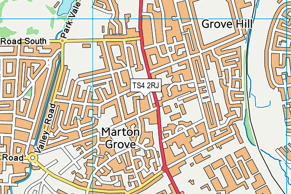 TS4 2RJ map - OS VectorMap District (Ordnance Survey)