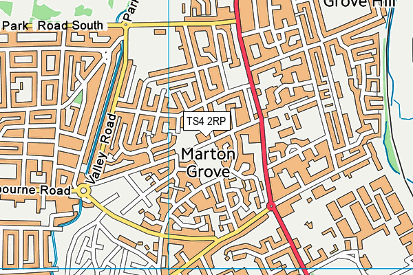 TS4 2RP map - OS VectorMap District (Ordnance Survey)