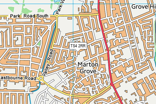 TS4 2RR map - OS VectorMap District (Ordnance Survey)