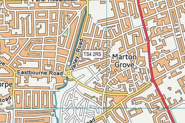 TS4 2RS map - OS VectorMap District (Ordnance Survey)