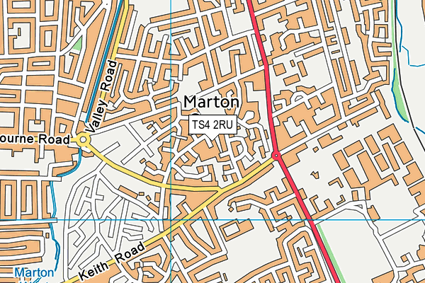TS4 2RU map - OS VectorMap District (Ordnance Survey)