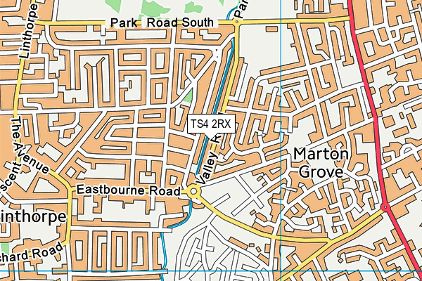 TS4 2RX map - OS VectorMap District (Ordnance Survey)