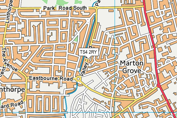 TS4 2RY map - OS VectorMap District (Ordnance Survey)