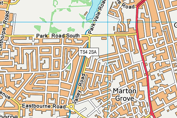 TS4 2SA map - OS VectorMap District (Ordnance Survey)