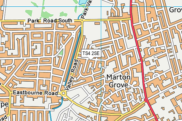 TS4 2SE map - OS VectorMap District (Ordnance Survey)