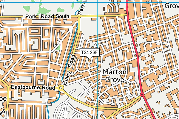 TS4 2SF map - OS VectorMap District (Ordnance Survey)