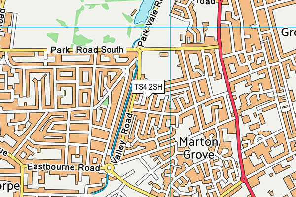 TS4 2SH map - OS VectorMap District (Ordnance Survey)
