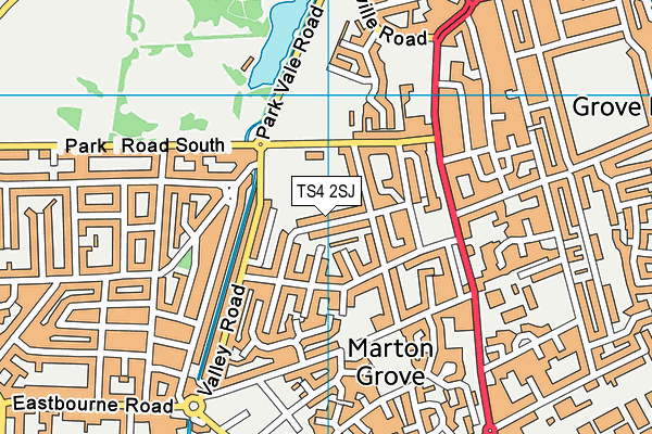 TS4 2SJ map - OS VectorMap District (Ordnance Survey)