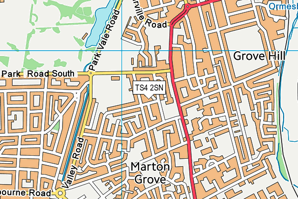 TS4 2SN map - OS VectorMap District (Ordnance Survey)